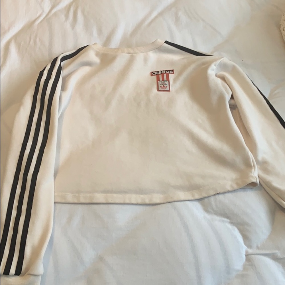 Adidas white long sleeve sweater